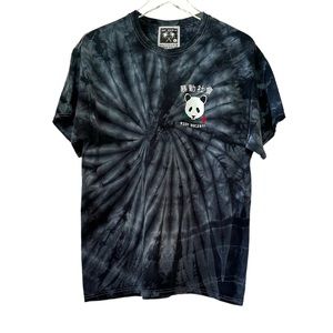 RIOT SOCIETY Men's Tie Dye Panda Dark Navy Blue & White T-shirt Size Large